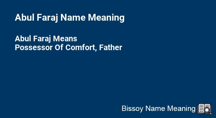 Abul Faraj Name Meaning